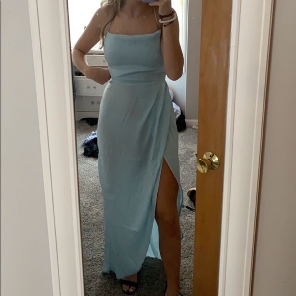 Almost new baby blue prom dress - Picture 3 of 4